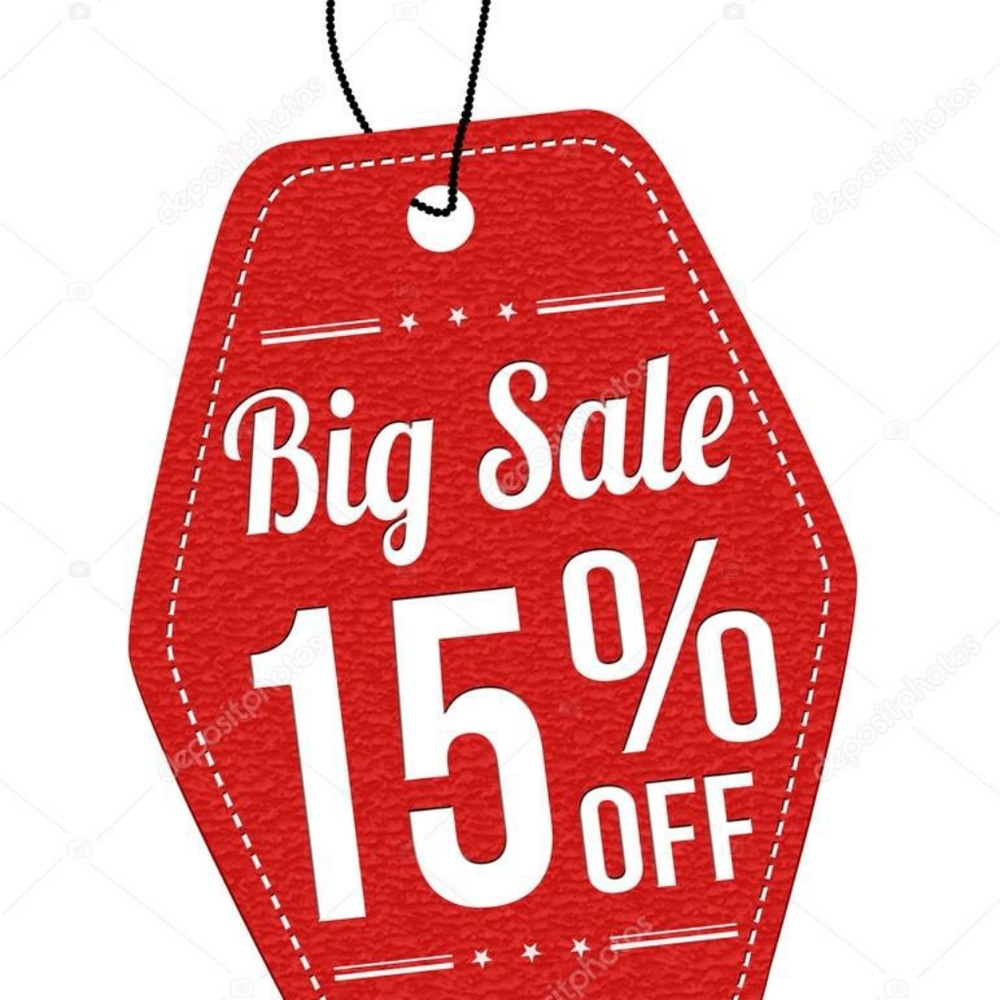 Everything being reduced 15%  in to Sunday